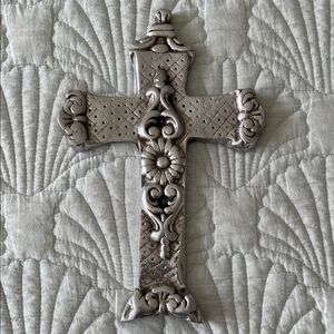 Vintage Silver Cross Wall Art